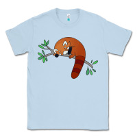 Dusty Blue red panda sleeping Classic Tee - linhVisuals