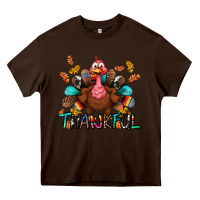Chocolate Brown Thankful Heavy Core Tee - BundleAndBundleShop