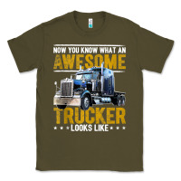 Army Green awesome trucker big rig semi trailer truck driver gift men tank top Classic Tee - linhVisuals
