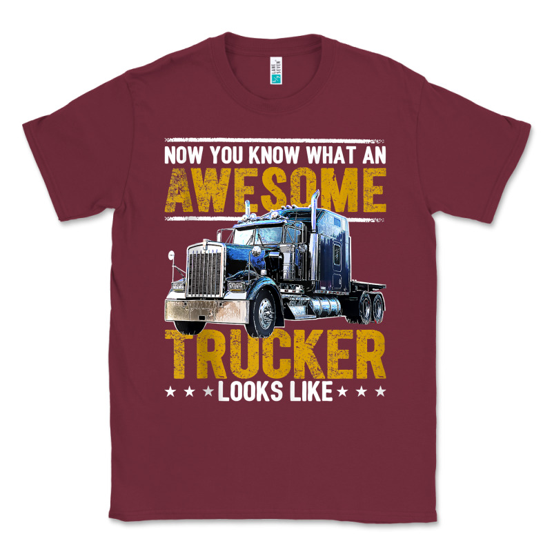 Awesome Trucker Big Rig Semi Trailer Truck Driver Gift Men Tank Top Classic Tee by linhVisuals | Teevron