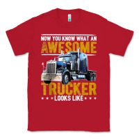 Red awesome trucker big rig semi trailer truck driver gift men tank top Classic Tee - linhVisuals