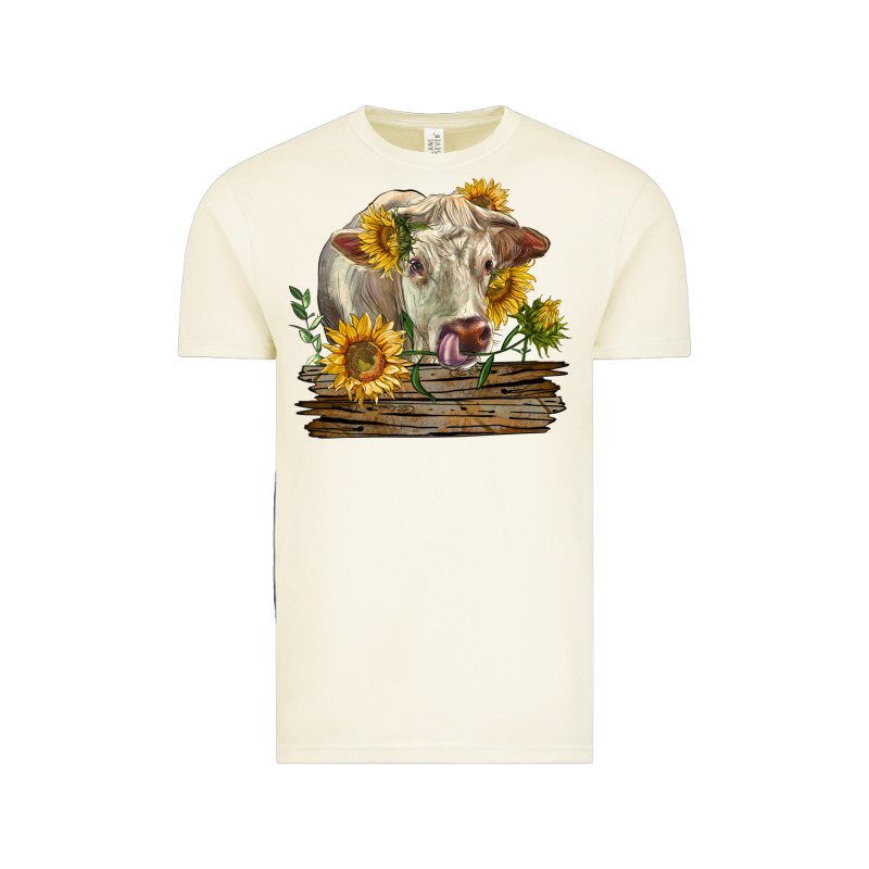 Charolais Cow With Sunflowers Vintage Tee by LillyAllenDesigns | Teevron