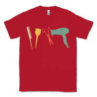 Red barber vintage hairdresser hairstylist cosmetologist t shirt Classic Tee - linhVisuals