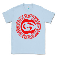 Dusty Blue cartel de santa Classic Tee - linhVisuals