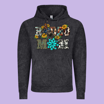 Western Rodeo Bullfighter Mom Turquoise Gemstones  Sunflowers Vintage Hoodie Designed By Barkaloodesign