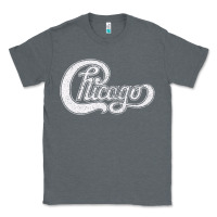 Charcoal Heather chicago retro styled faded design Classic Tee - linhVisuals