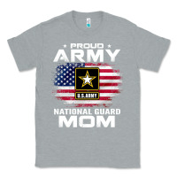 Heather Grey proud army national guard mom with american flag gift pullover hoodie Classic Tee - linhVisuals