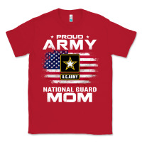 Red proud army national guard mom with american flag gift pullover hoodie Classic Tee - linhVisuals