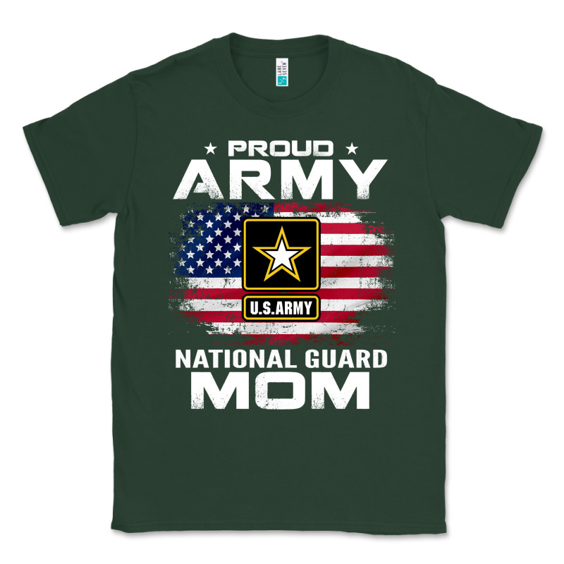 Proud Army National Guard Mom With American Flag Gift Pullover Hoodie Classic Tee by linhVisuals | Teevron