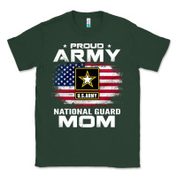 Sports Green proud army national guard mom with american flag gift pullover hoodie Classic Tee - linhVisuals