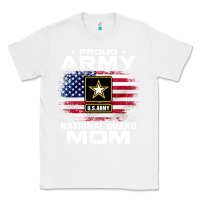 White proud army national guard mom with american flag gift pullover hoodie Classic Tee - linhVisuals