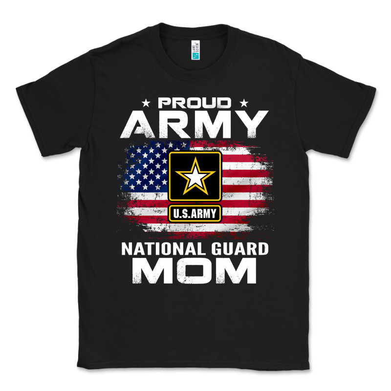 Proud Army National Guard Mom With American Flag Gift Pullover Hoodie Classic Tee by linhVisuals | Teevron