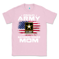 Bubblegum Pink proud army national guard mom with american flag gift pullover hoodie Classic Tee - linhVisuals