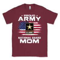 Burgundy proud army national guard mom with american flag gift pullover hoodie Classic Tee - linhVisuals