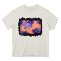 Cream halloween spider web background Heavy Core Tee - BundleAndBundleShop