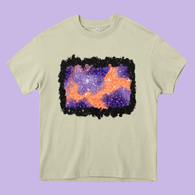 Halloween Spider Web Background Heavy Core Tee Designed By Bundleandbundleshop