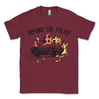 Burgundy defund the police Classic Tee - linhVisuals