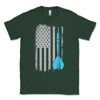 Sports Green throwing darts   vintage usa american flag for dart players t shirt Classic Tee - linhVisuals