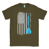 Army Green throwing darts   vintage usa american flag for dart players t shirt Classic Tee - linhVisuals