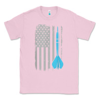 Bubblegum Pink throwing darts   vintage usa american flag for dart players t shirt Classic Tee - linhVisuals