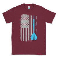 Burgundy throwing darts   vintage usa american flag for dart players t shirt Classic Tee - linhVisuals
