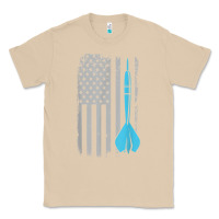 Mushroom throwing darts   vintage usa american flag for dart players t shirt Classic Tee - linhVisuals