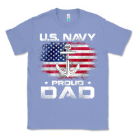 Colony Blue u.s navy proud dad with american flag gift veteran day t shirt Classic Tee - linhVisuals
