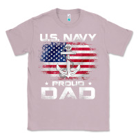 Lilac u.s navy proud dad with american flag gift veteran day t shirt Classic Tee - linhVisuals