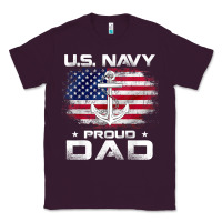 Plum u.s navy proud dad with american flag gift veteran day t shirt Classic Tee - linhVisuals
