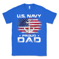 True Royal u.s navy proud dad with american flag gift veteran day t shirt Classic Tee - linhVisuals