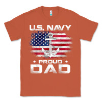Copper u.s navy proud dad with american flag gift veteran day t shirt Classic Tee - linhVisuals