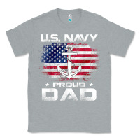 Heather Grey u.s navy proud dad with american flag gift veteran day t shirt Classic Tee - linhVisuals