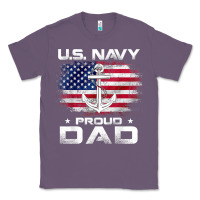 Lavender u.s navy proud dad with american flag gift veteran day t shirt Classic Tee - linhVisuals