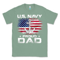 Sage u.s navy proud dad with american flag gift veteran day t shirt Classic Tee - linhVisuals