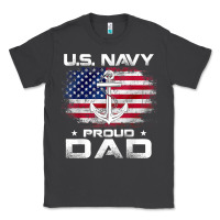Smoke u.s navy proud dad with american flag gift veteran day t shirt Classic Tee - linhVisuals