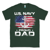 Sports Green u.s navy proud dad with american flag gift veteran day t shirt Classic Tee - linhVisuals