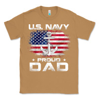 Toasted Coconut u.s navy proud dad with american flag gift veteran day t shirt Classic Tee - linhVisuals