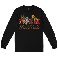 Black farm mama with pigs Long Sleeve Tee - Artiststas
