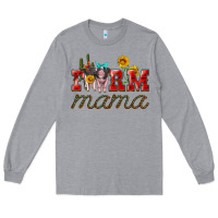 Heather Grey farm mama with pigs Long Sleeve Tee - Artiststas