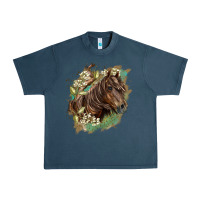 Midnight Navy missouri horse floral background Urban Heavy Tee - LillyAllenDesigns