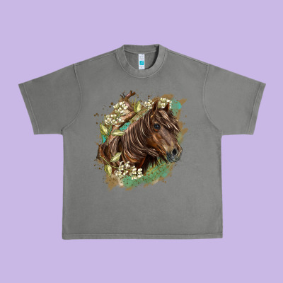 Missouri Horse Floral Background Urban Heavy Tee Designed By Lillyallendesigns