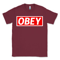 Burgundy obey Classic Tee - linhVisuals