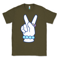 Army Green girl peace sign Classic Tee - linhVisuals