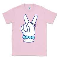 Bubblegum Pink girl peace sign Classic Tee - linhVisuals