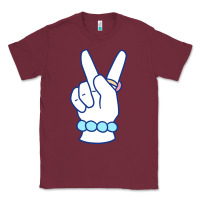 Burgundy girl peace sign Classic Tee - linhVisuals