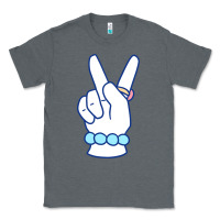 Charcoal Heather girl peace sign Classic Tee - linhVisuals