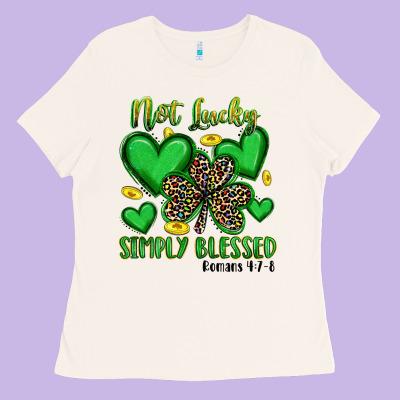 Not Lucky Simply Blessed Ladies Tee Designed By Artiststas