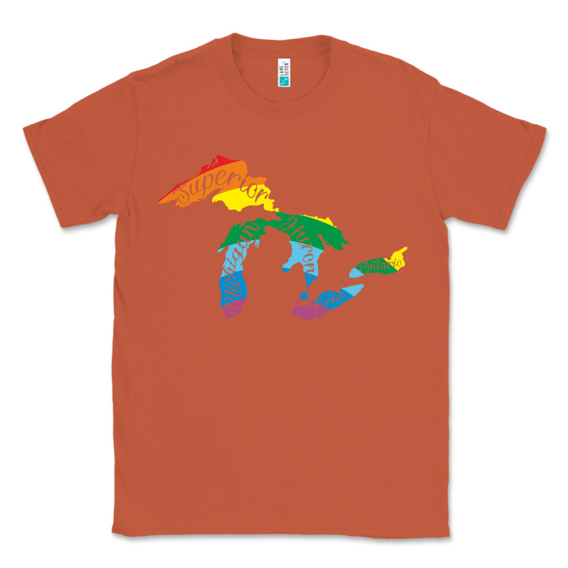 All Michigan Great Lakes Rainbow Colors Classic Tee by linhVisuals | Teevron