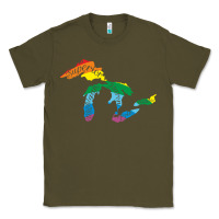 Army Green all michigan great lakes rainbow colors Classic Tee - linhVisuals