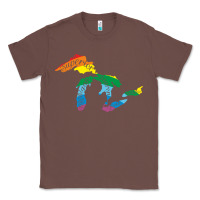All Michigan Great Lakes Rainbow Colors Classic Tee | Teevron